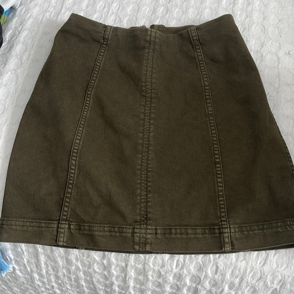 Free People Olive Green Mini Skirt